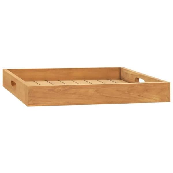 vidaXL Serveringsbricka 50x50 cm Massiv teak