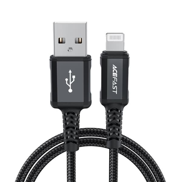Lightning-kabel - ACEFAST - C4-02 - 1,8 m - MFi - 2,4 A Svart