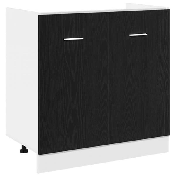 Underskåp Vidaxl Underskåp för Diskho Svart Ek 80x46x81,5 cm Ingenjörsträ