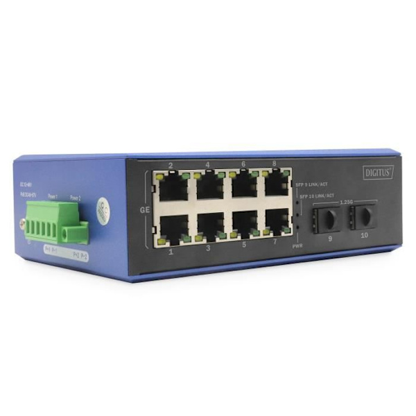 Digitus Industrial 8 +2-portars Gigabit Ethernet-switch