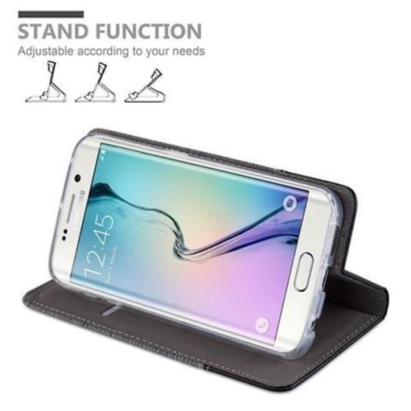 Cadorabo Fodral till Samsung Galaxy S6 EDGE i GRÅ SVART