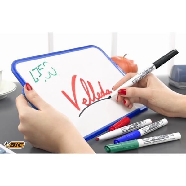 BIC Velleda 1741 Dry Erase Whiteboard-markörer, Medium Bullet Tip - Diverse färger, påse med 6 Blandad