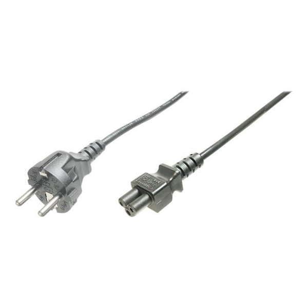 ASSMANN Strömkabel IEC 60320 C5 (M) för CEE 7-7 (SCHUKO) (M) AC 250V 1,2m Gjuten Svart Tyskland