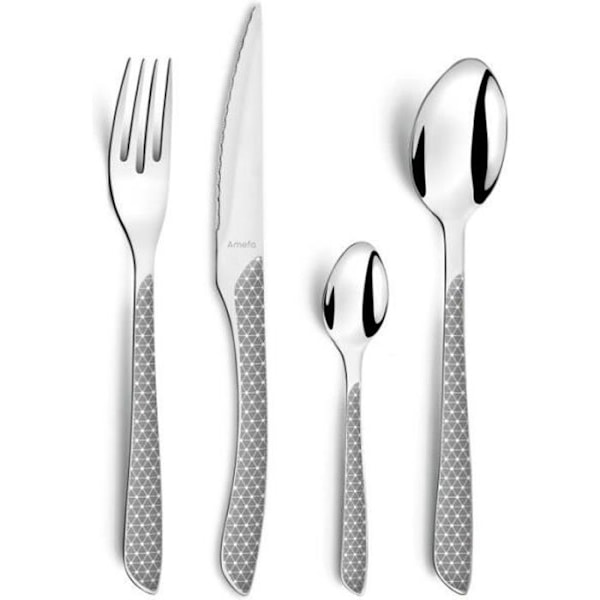 Eclat Geo Grey & White - 24-delars bestickset Grå & Vit