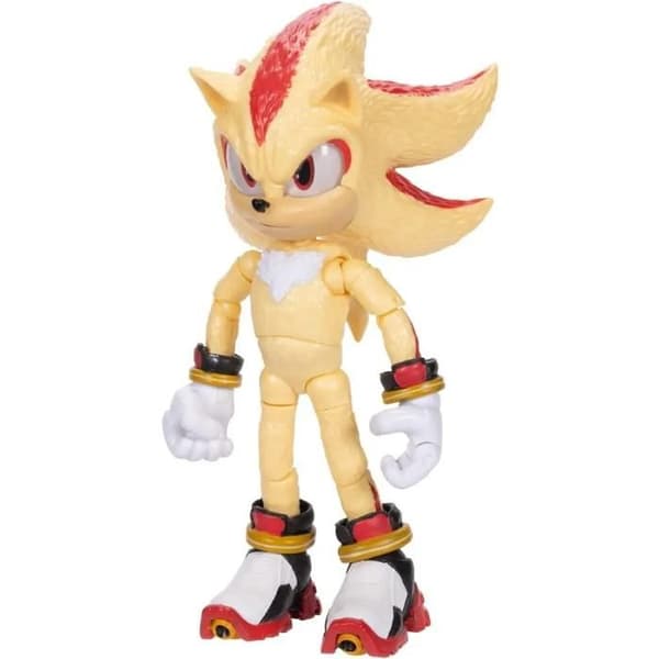 Figur - JAKKS PACIFIC - Sonic 3 Super Shadow - Troget design - Hållbara material - Kompakt storlek beige/röd