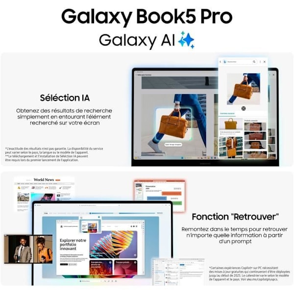 Bärbar dator - SAMSUNG - Galaxy Book5 Pro - 16" - Intel Core Ultra 7 - 16 GB RAM - 512 GB SSD - AZERTY - Grå