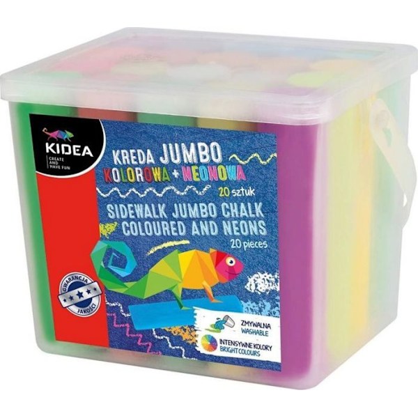 Färgpennor - fetkrita Derform - 325587 - Färgkritor + neon Jumbo 20 stycken.