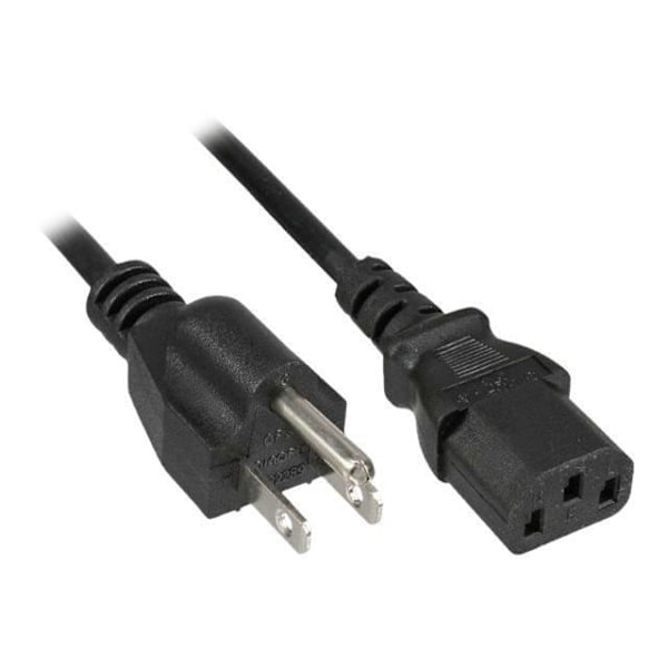 InLine strömkabel NEMA 1-15 (P) för IEC 60320 C13 125V 10A 3m Svart USA