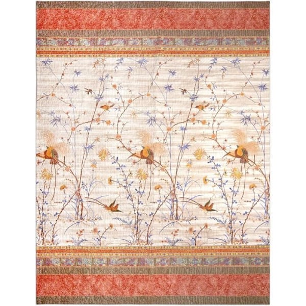 Sängöverkast - Bassetti - Beige - 220 x 255 cm - 100 % Bomull - Färgglad Mönster Beige