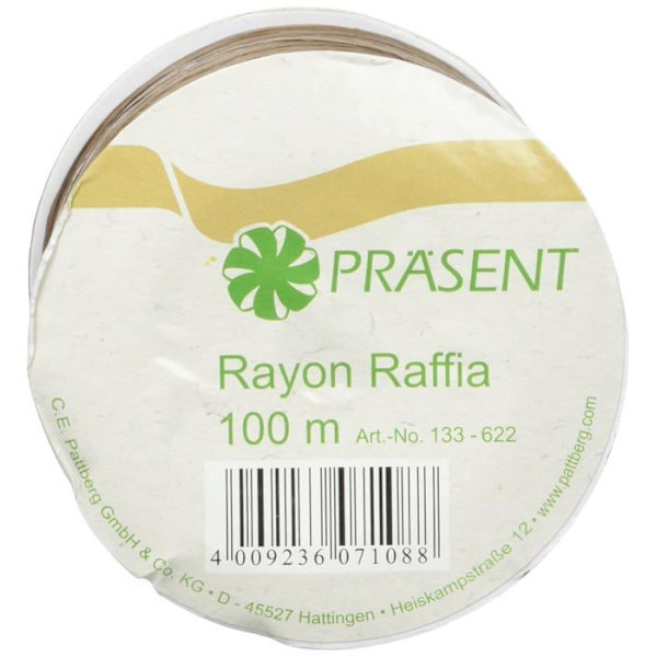 Raffia Präsent - 133-622 - PRASENT C.E. Pattberg biologiskt nedbrytbar Raffia bandspole Brun 100 m