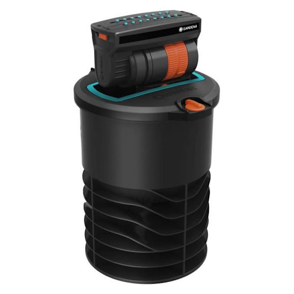 GARDENA infällbar oscillerande sprinkler - OS 140 - För kvadratiska och rektangulära ytor upp till 140 m² Svart/Orange