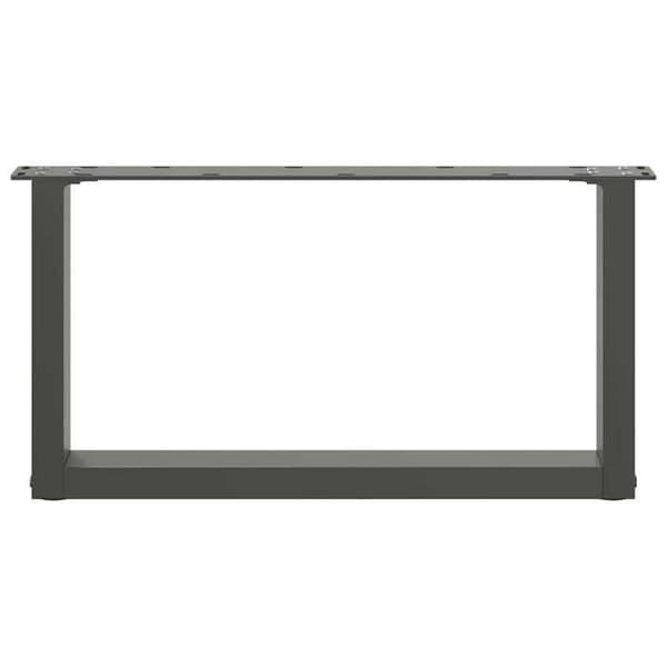 vidaXL U-formade soffbordben 2 stycken Antracit 60 x (30-31) cm Stål 4013142