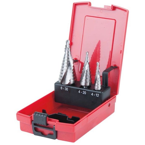 Borr - Ks tools - 330.2414 - HSS Co 5 Set med 3 stegborr i plastfodral