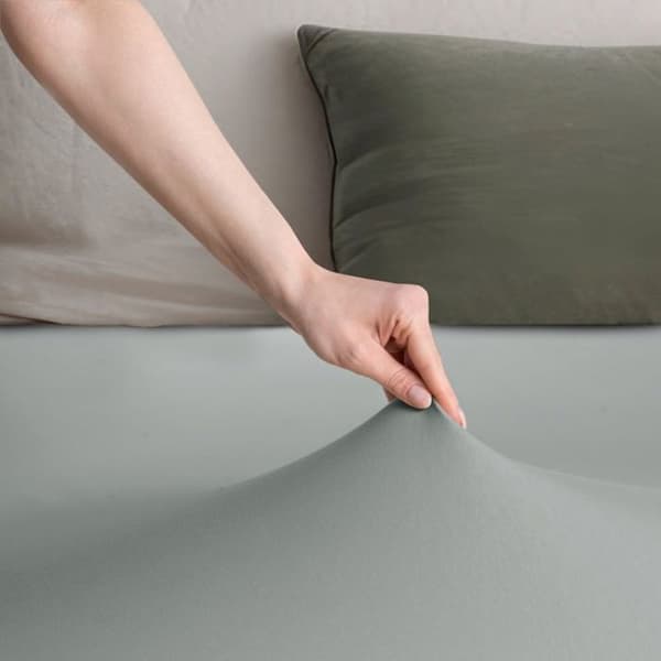 Drap housse - Amber - Grå - Jersey bomull 100% - Huvud 30 cm Grå