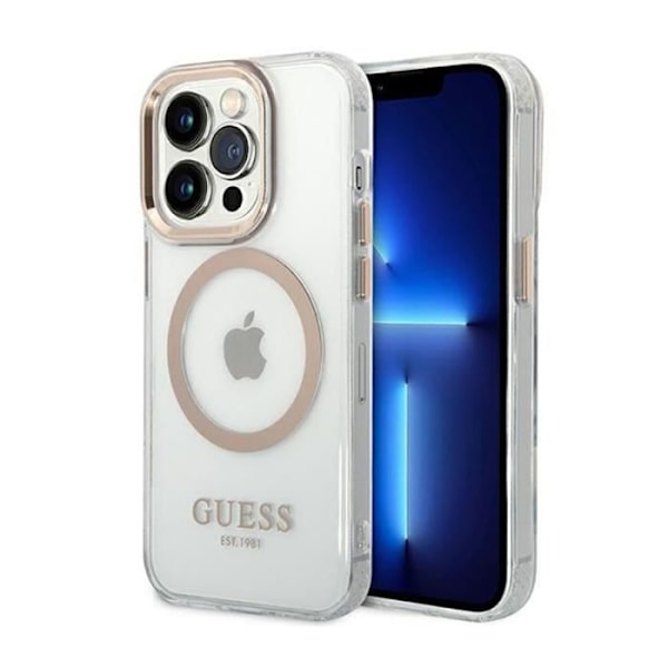 Guess Metal Outline MagSafe - Fodral för iPhone 14 Pro Max (Transparent) - 3666339069735