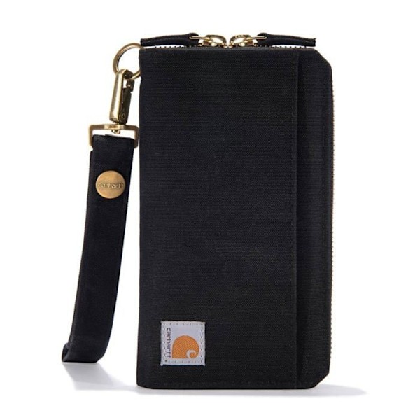 Carhartt Kvinna Casual Canvas Clutch Plånböcker för kvinnor Portefeuille, Pochette i Nylon Duck Lay-Flat (Svart), One Size