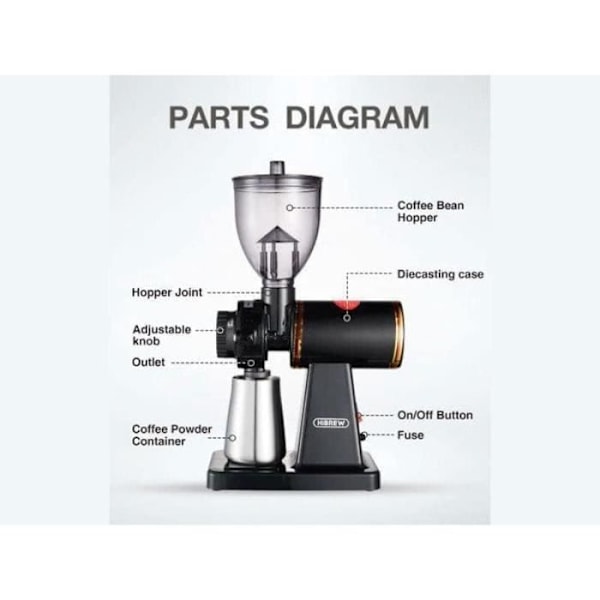 Bärbar kaffebryggare 3 i 1 - HiBREW - H4 - 80 W - Inbyggd kaffekvarn - Svart