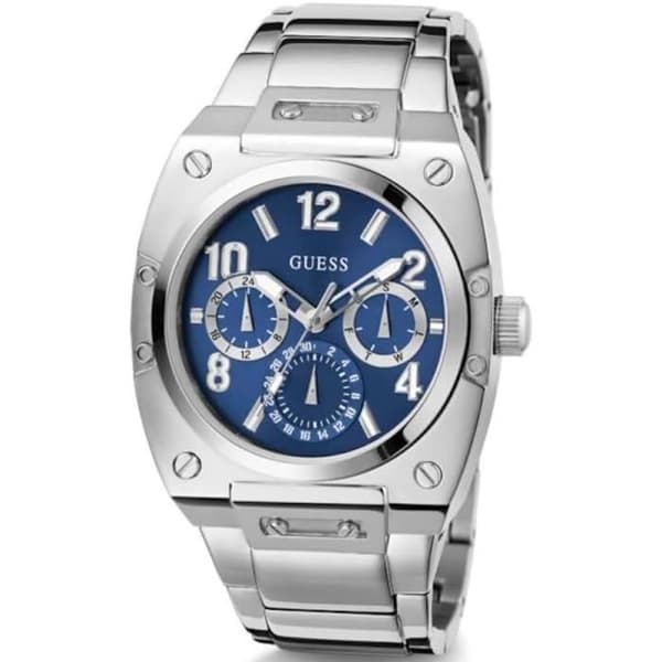 Guess Prodigy GW0624G1 Kvartsklocka för män Silver, Blå