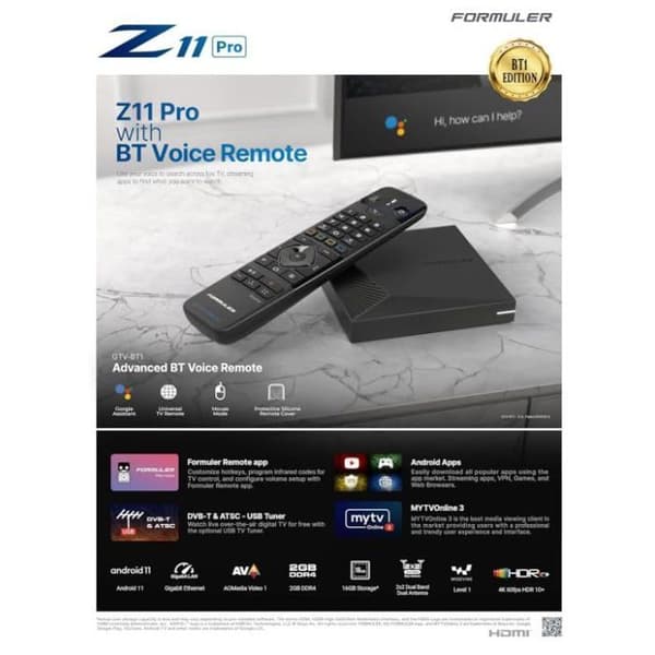 TV-dekoder - Elektroeffekt - Formuler Z11 Pro BT1 - 4K - Android - Svart
