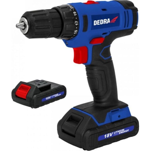 Skruvdragare - avdragare Dedra - DED7880B - Borrskruvdragare 18 V, batteri 2 x 1,5 Ah