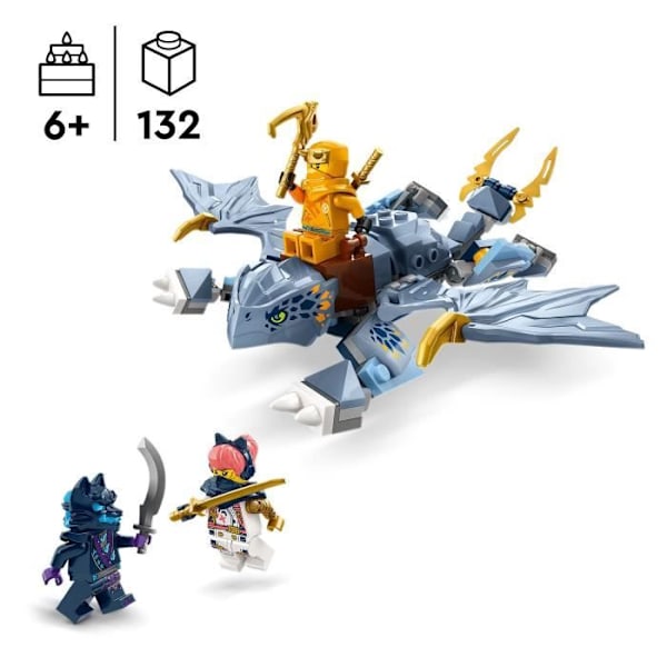 LEGO NINJAGO 71810 Den unga draken Riyu, byggsats, 3 minifigurer Ninja Grön