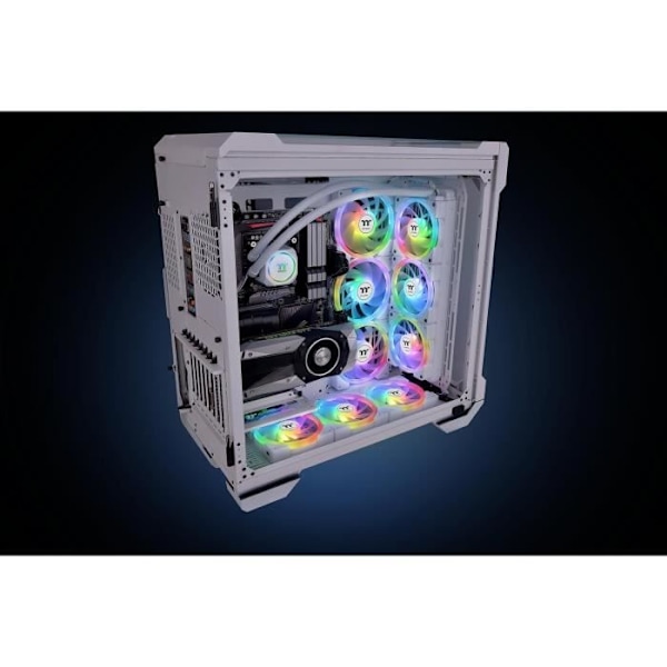 Fläkt för PC-fodral - THERMALTAKE - SWAFAN EX12 ARGB Sync - Vit - 3x120mm A-RGB - 56.26-57.11CFM