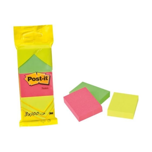 Post-it 6812N Notes 38 x 51 mm 300 ark (3 x 100) neongrön, neongul, rosa