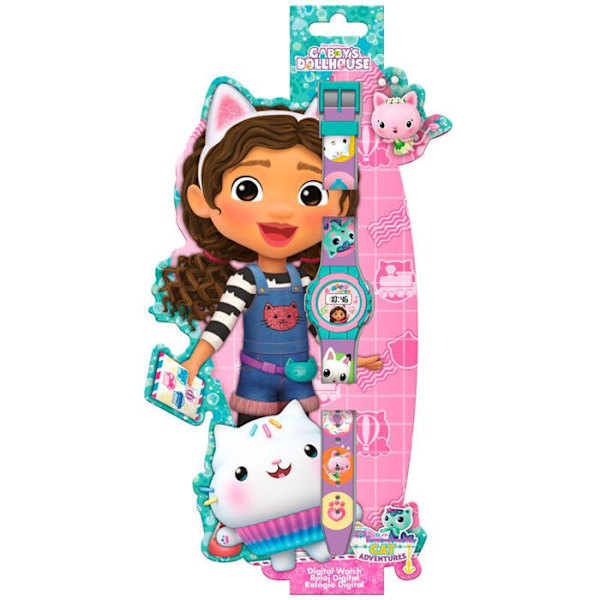 Digitalklocka Barn Licensiering Gabbys Dockhus lila/turkos