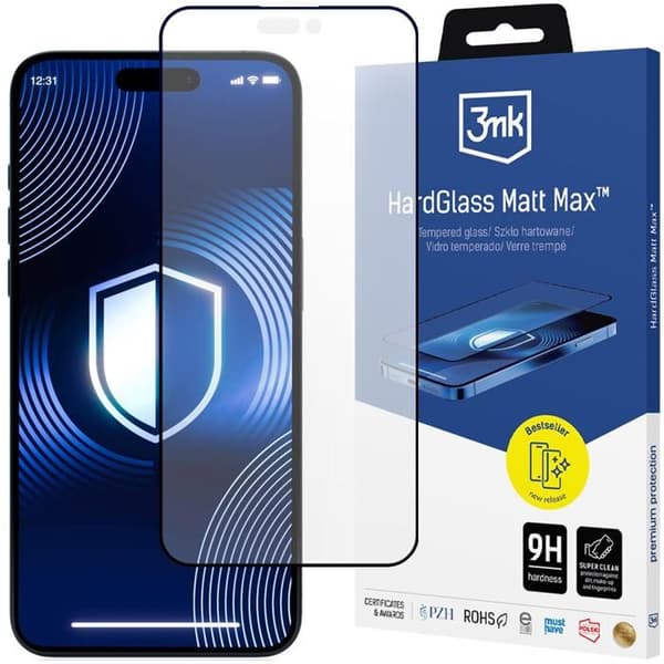3MK Film i glas HardGlass Matt Max för iPhone 16 Pro Max