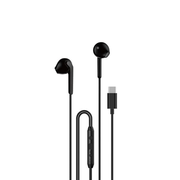 USB-C trådade in-ear hörlurar 1,2 m - Svart