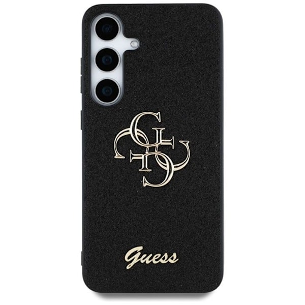 Coque Guess Fixed Glitter Big 4G Metallisk Logotyp för Samsung Galaxy S25 (svart)