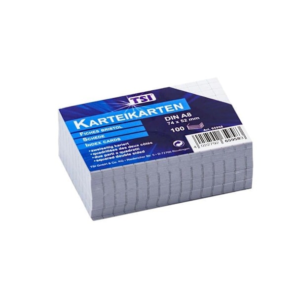 Blocknot - block av linjerad papper Tsi, A8-format, 100-rutigt - 5-pack, vit