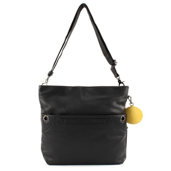 Axelväska - MANDARINA DUCK - Mellow Leather Crossover Nero - 100% läder - svart - 27x35x7 cm svart