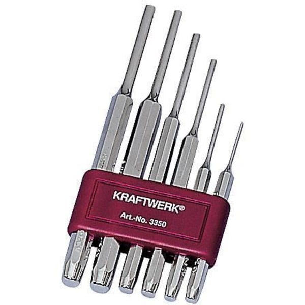 KRAFTWERK Pin Punch Set om 6 - Högkvalitativ kromvanadin