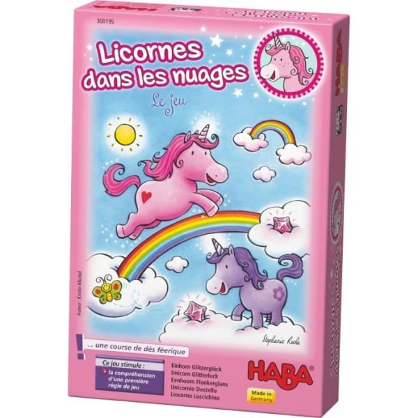 Haba tärningsspel - Unicorns In The Clouds - Ålder 3 och uppåt - Fairy race mot solen