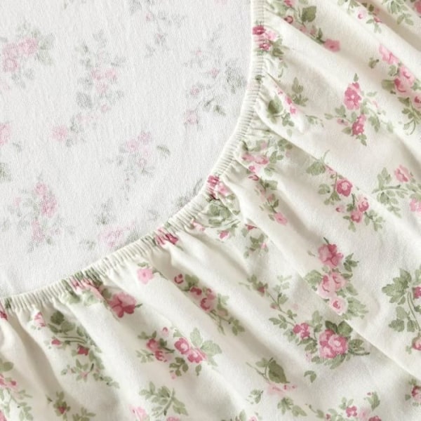 Laura Ashley Sängkläder i bomullsfleece, Rose Audreykräm, King Size Ros Audrey Kräm