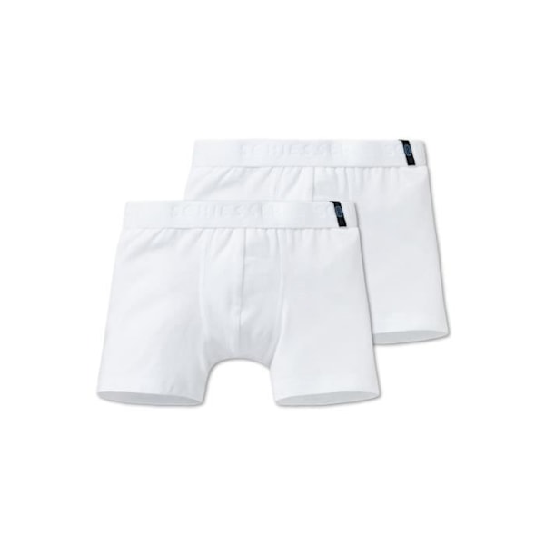 SCHIESSER Boxershorts för pojkar - enfärgade, 2-pack Vit 2 år