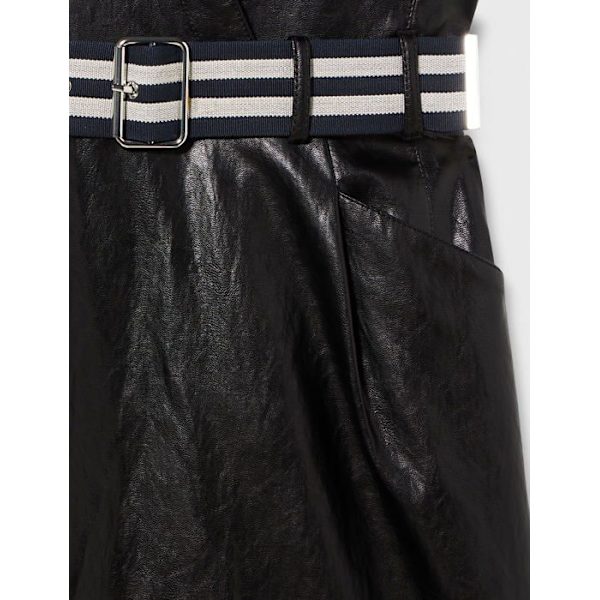 Pinko Dress - 1G1730Y6W7 - Ardola Abito Similpelle tvättad damklänning Svart Limousine 38