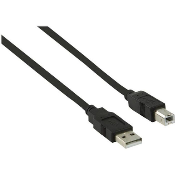 NEDIS USB 2.0-kabel - En hane - B hane - 2,0 m - svart