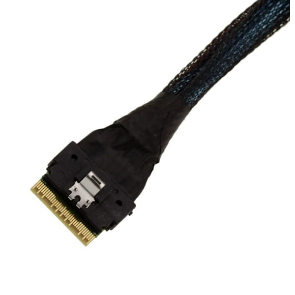 PCIe 4.0 Slim SAS SFF-8654 8i 74 stift till 2x SFF-8639 68 stift U2 U3 kabel 70 cm