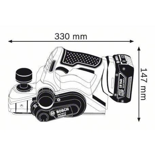 18V GHO 18 V-LI hyvel (utan batteri eller laddare) i L-BOXX låda - BOSCH - 06015A0300 Grön