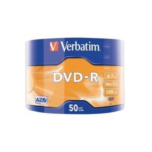 VERBATIM - Spindel på 50 DVD-R 4,7 GB 16x - matt silveryta