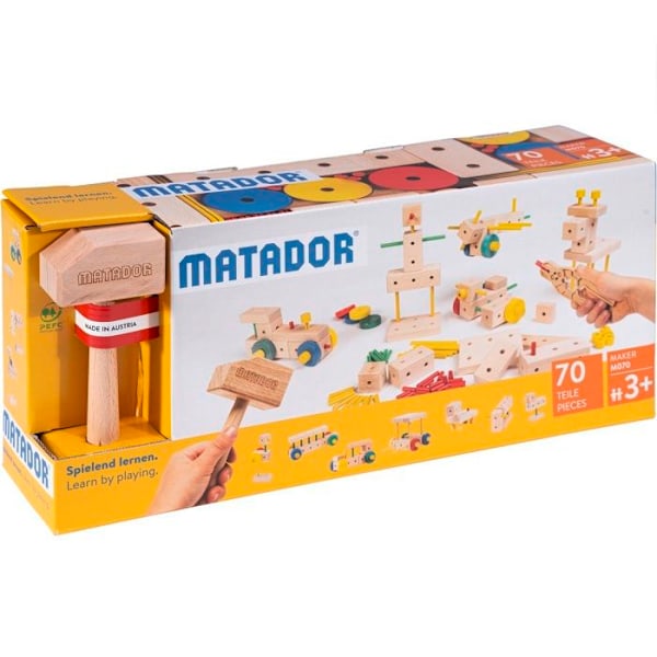 Byggspel i trä - MATADOR - Byggspel i 70 delar - Beige - Blandat - Från 5 år Beige