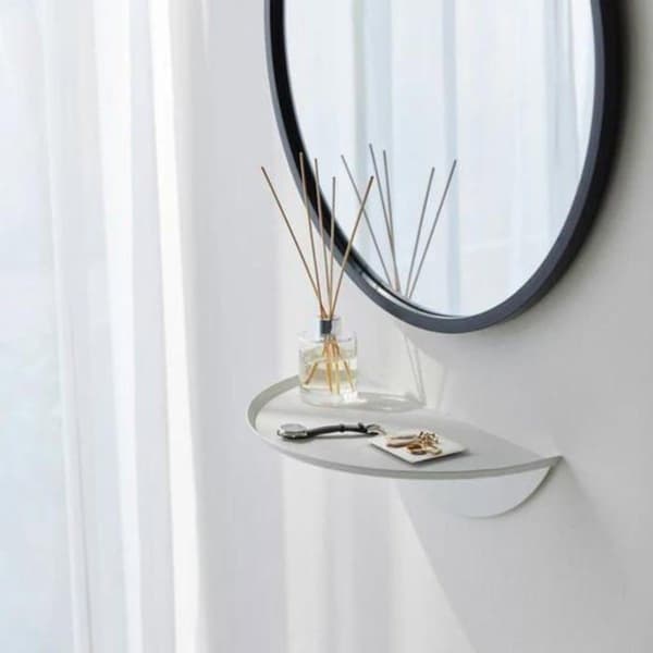 YAMAZAKI - Rund väggställning L40 cm - TOWER - Vit