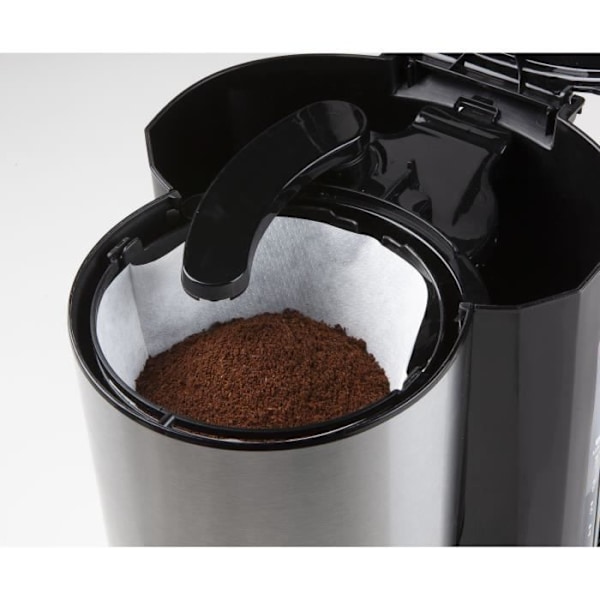 Filterkaffebryggare - DOMO - DO709K - 1000 W - 1 L - 8 koppar - LCD-skärm - 24 timmars timer - Rostfritt stål Svart stål
