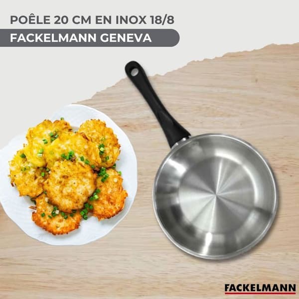 Kastrull i rostfritt stål 20 cm Fackelmann Geneva Svart, rostfritt