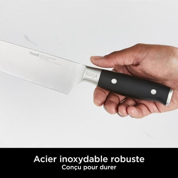 Knivblock - NINJA FOODI - StaySharp K32006EU - Med slipare - Knivset - 6 vässade bitar - Svart Svart