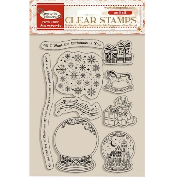 TAMPON - Stamperia Klara Stämplar Förbered dig för Jul, L 18 x l 14 cm Klara stämplar för DIY Bullet Journal Scrapbooking Set av tam