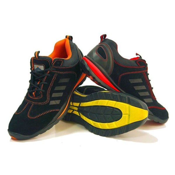 Säkerhetssko - TRAINER - S1P SRC HRO - Läder - Halkskydd - Unisex Svart 42