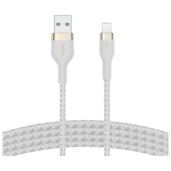 Belkin USB-A till Lightning BoostCharge Pro Flex flätad kabel (10 fot), MFi-certifierad, för iPhone 14, 13, 12, Pro, Max, Mini,